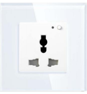 Tuya 13A Multifunction WiFi Wall Socket with Power Metering, Universal Plug, Tempered Glass, Alexa/Google Support, Smart App, Energy Monitoring